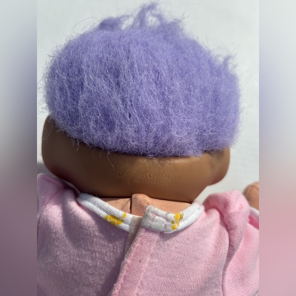 Vintage 1990s 12" Treasure Troll Doll Purple Hair Purple w/  Gem Belly Button - Picture 6 of 9